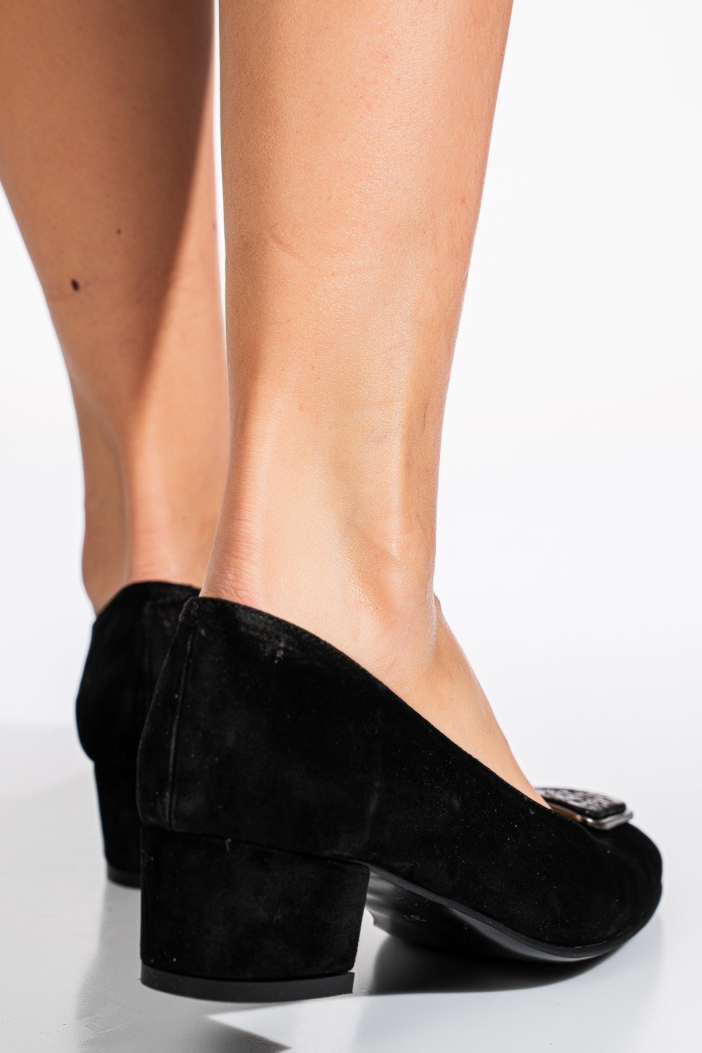 Fekete fordított bőr magassarkú cipők 5s7h300b