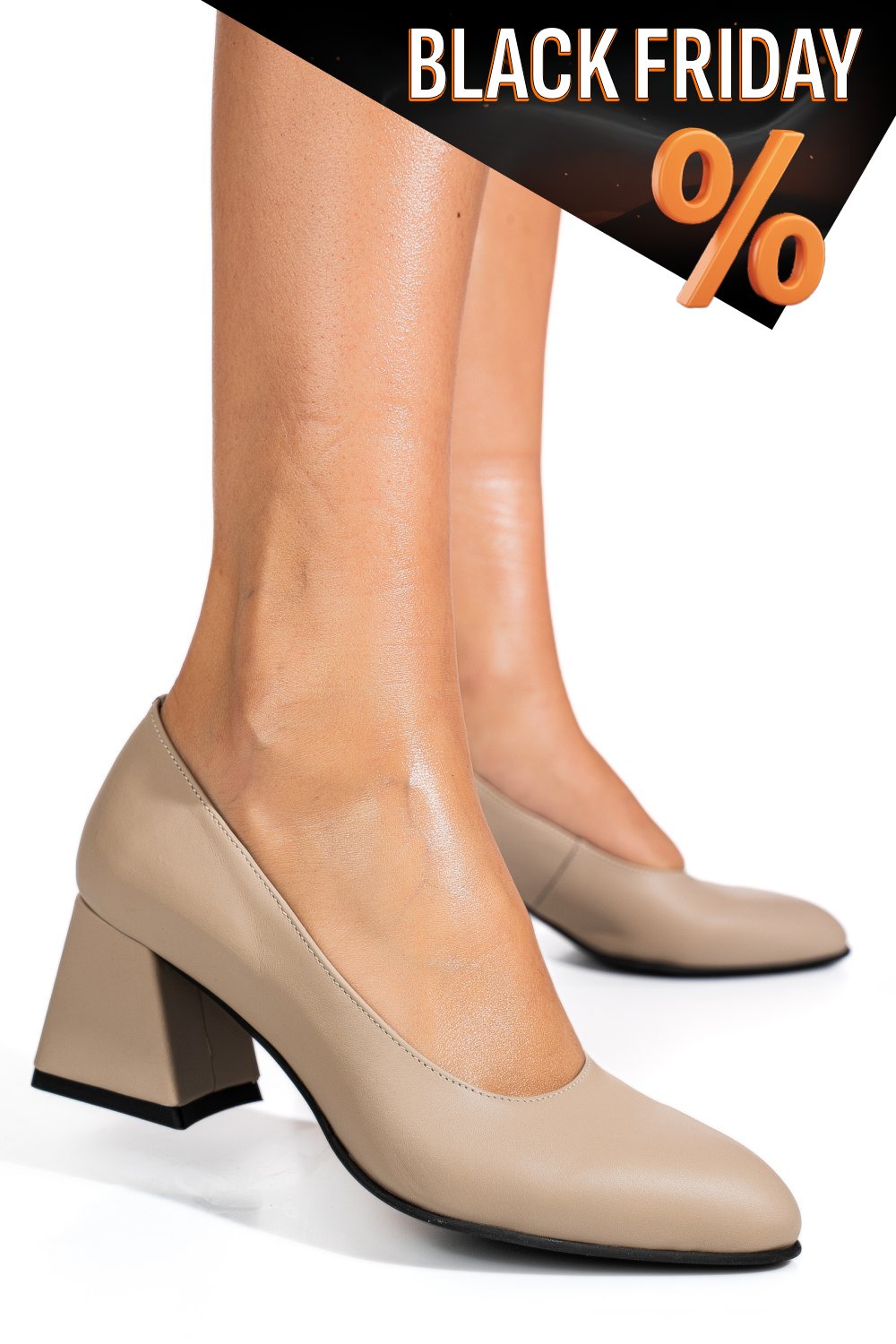 Bézs természetes bőr magassarkú cipők 5s7h003