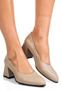 Bézs természetes bőr magassarkú cipők 5s7h003