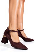 Bordó fordított bőr magassarkú cipők 5s7h709