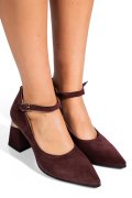 Bordó fordított bőr magassarkú cipők 5s7h709