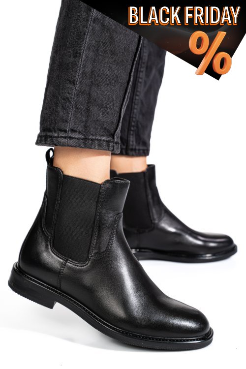 Fekete természetes bőr bakancs ws7hh398h01