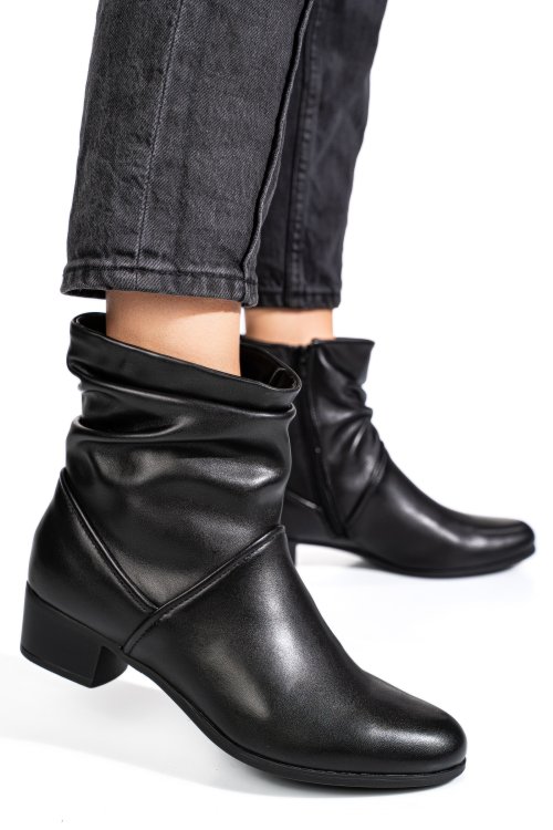 Fekete természetes bőr bakancs ws7hh-269h27