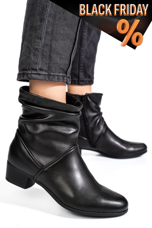 Fekete természetes bőr bakancs ws7hh-269h27