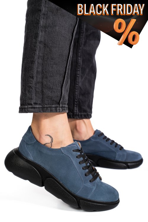 Kék fordított bőr sport cipők 3s7h011b