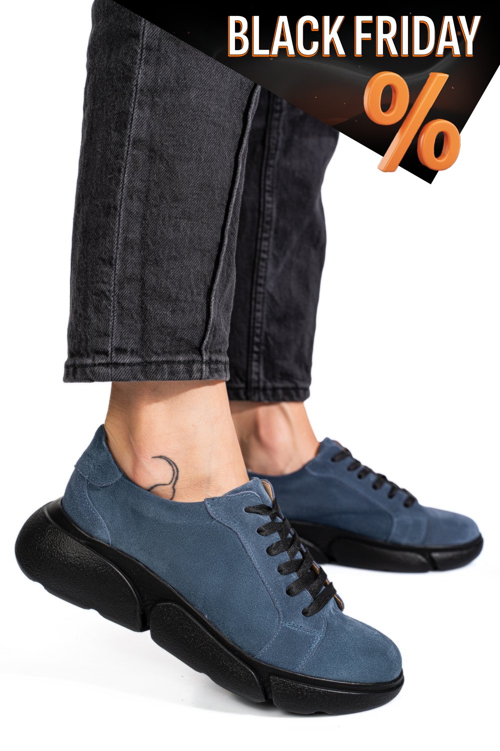 Kék fordított bőr sport cipők 3s7h011b