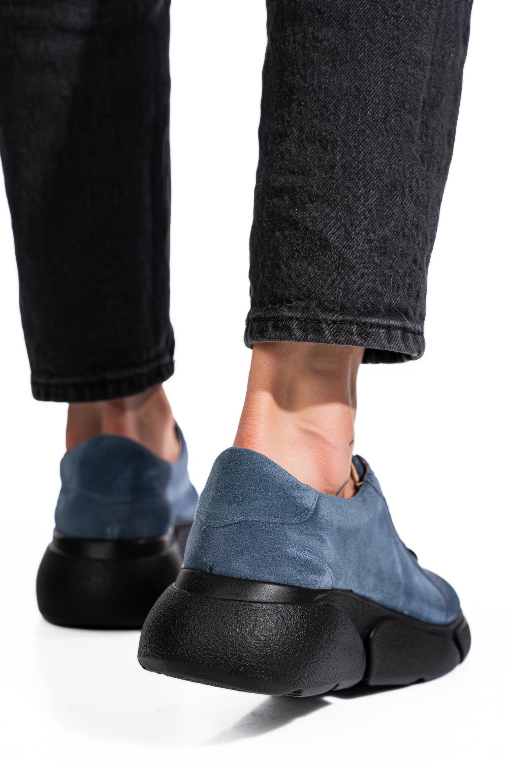 Kék fordított bőr sport cipők 3s7h011b