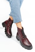 Bordó természetes bőr bakancs 4s7h29