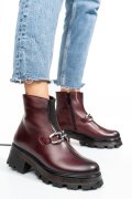 Bordó természetes bőr bakancs 4s7h29