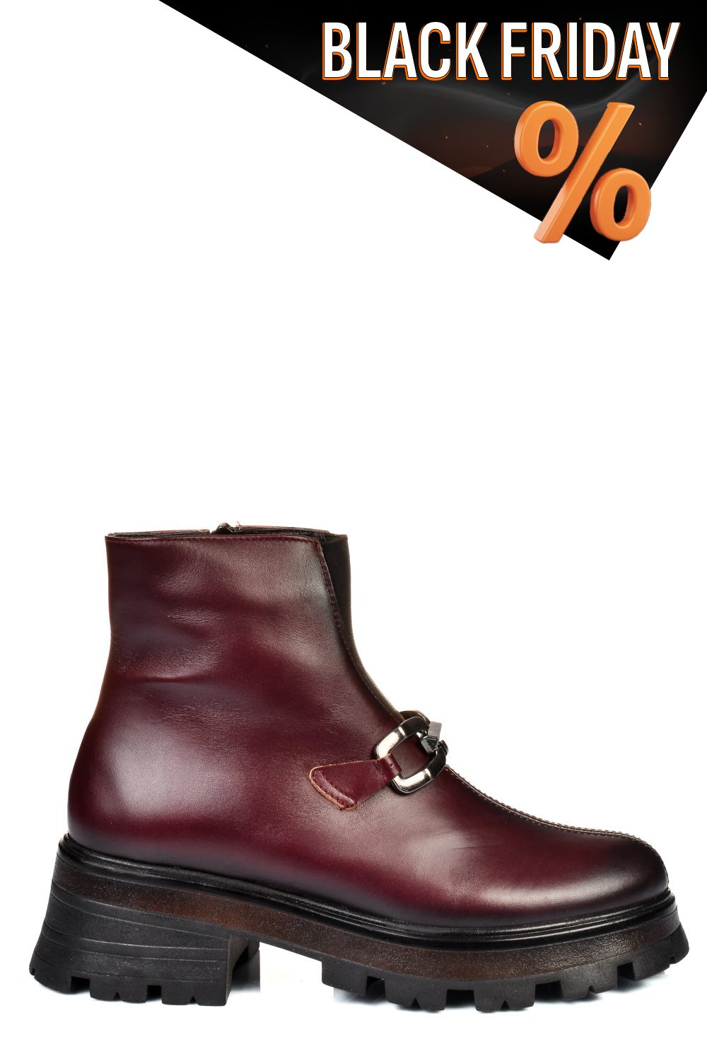 Bordó természetes bőr bakancs 4s7h29