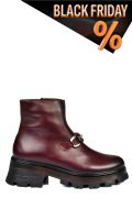Bordó természetes bőr bakancs 4s7h29