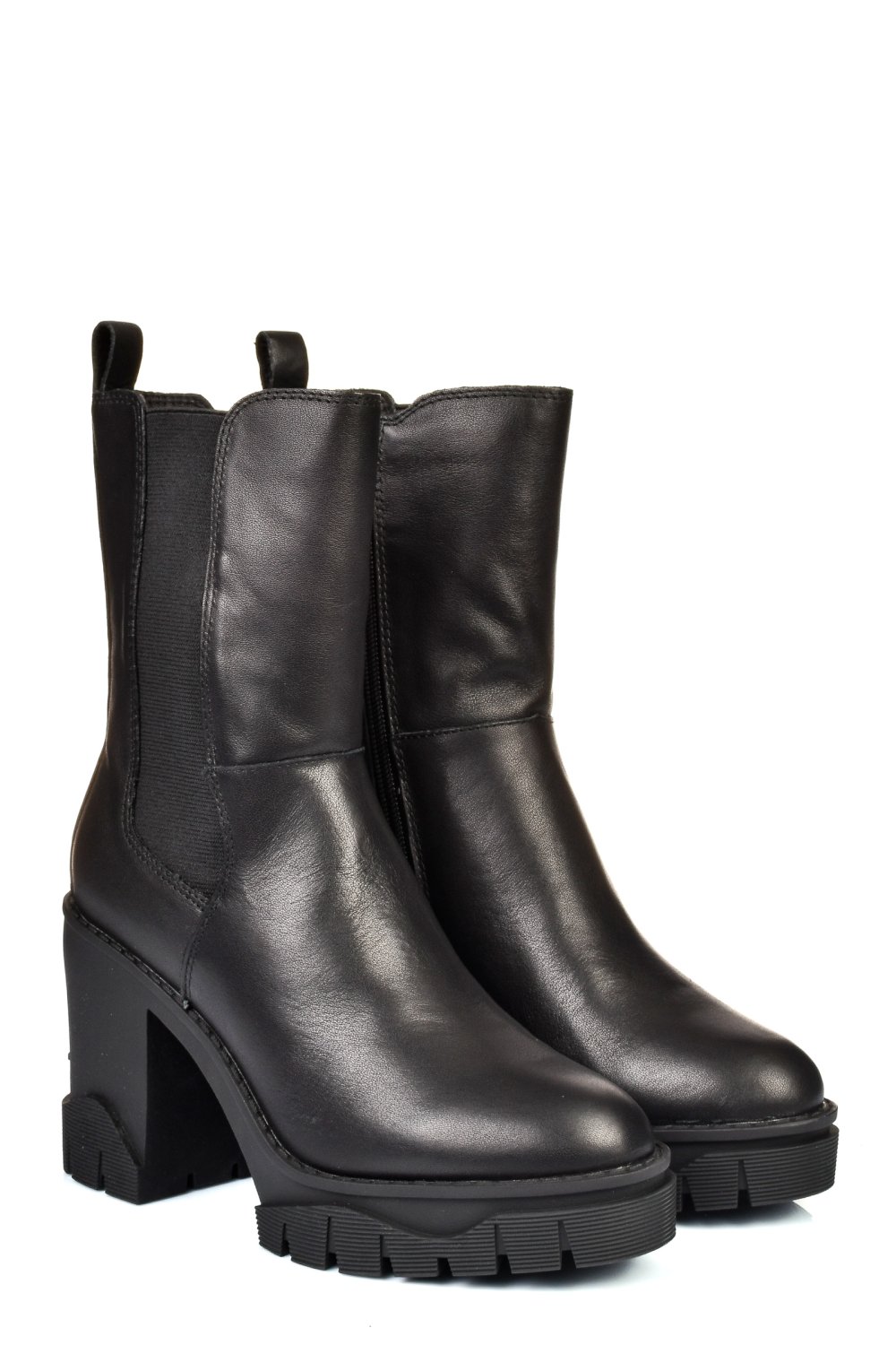 Fekete természetes bőr bakancs ls7hisbona4