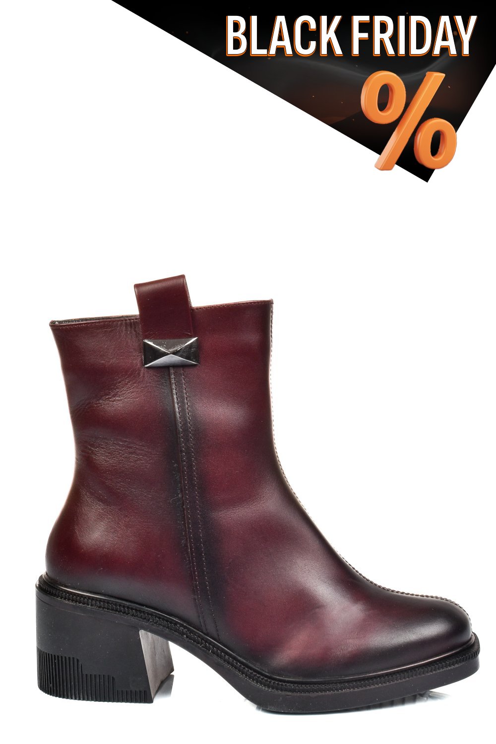 Bordó természetes bőr bakancs 4s7h27