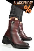 Bordó természetes bőr bakancs 4s7h27