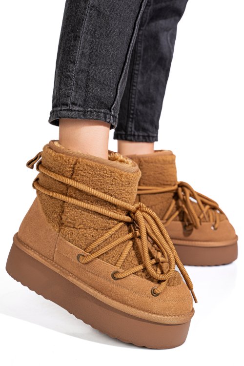 Barna fordított bőr csizma 1s7h265