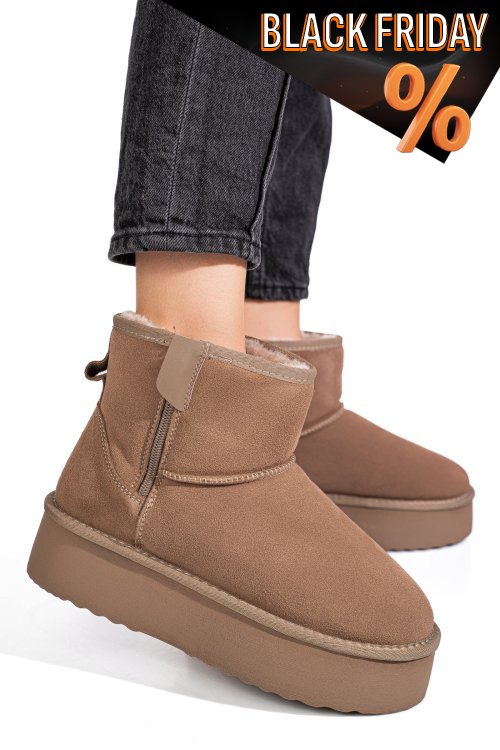 Bézs fordított bőr csizma 1s7h252