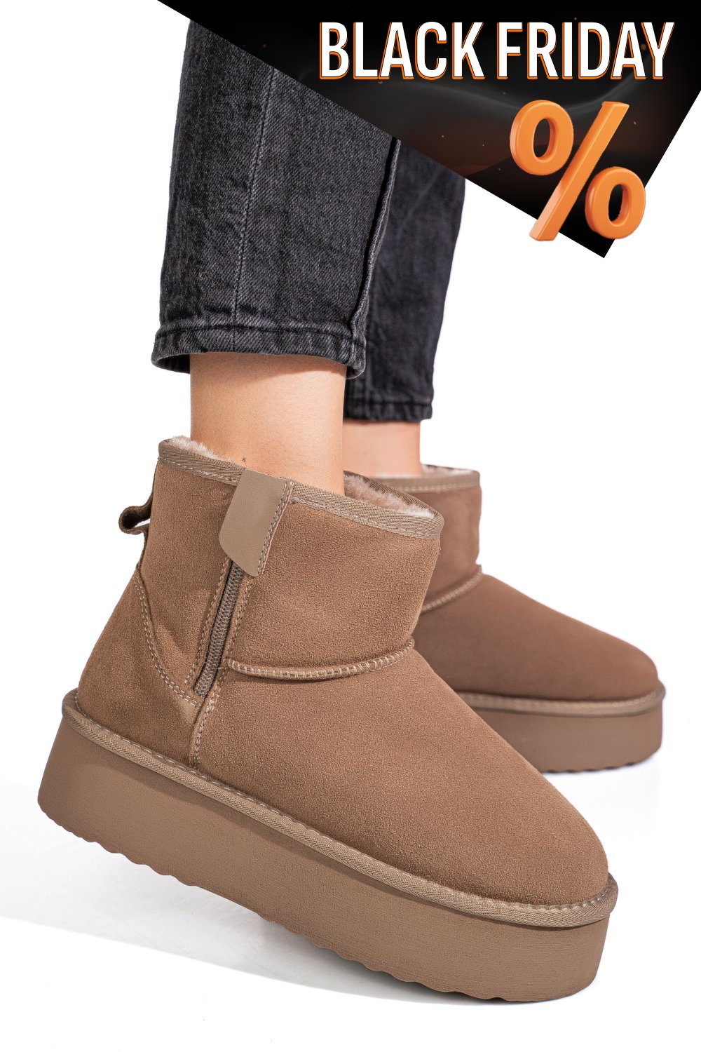 Bézs fordított bőr csizma 1s7h252