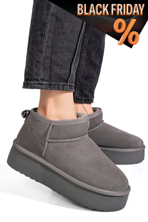 Szürke természetes bőr csizma 1s7h250