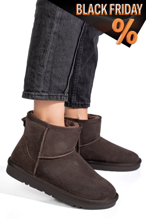 Barna fordított bőr csizma is7h1201