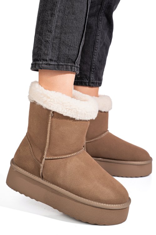 Bézs fordított bőr csizma 1s7h271