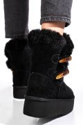 Fekete fordított bőr csizma 1s7h279
