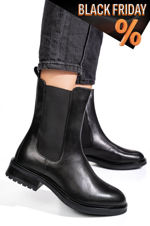 Fekete természetes bőr bakancs ws7hh66h07