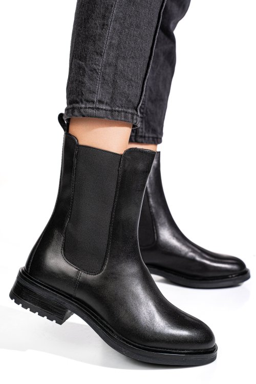 Fekete természetes bőr bakancs ws7hh66h07