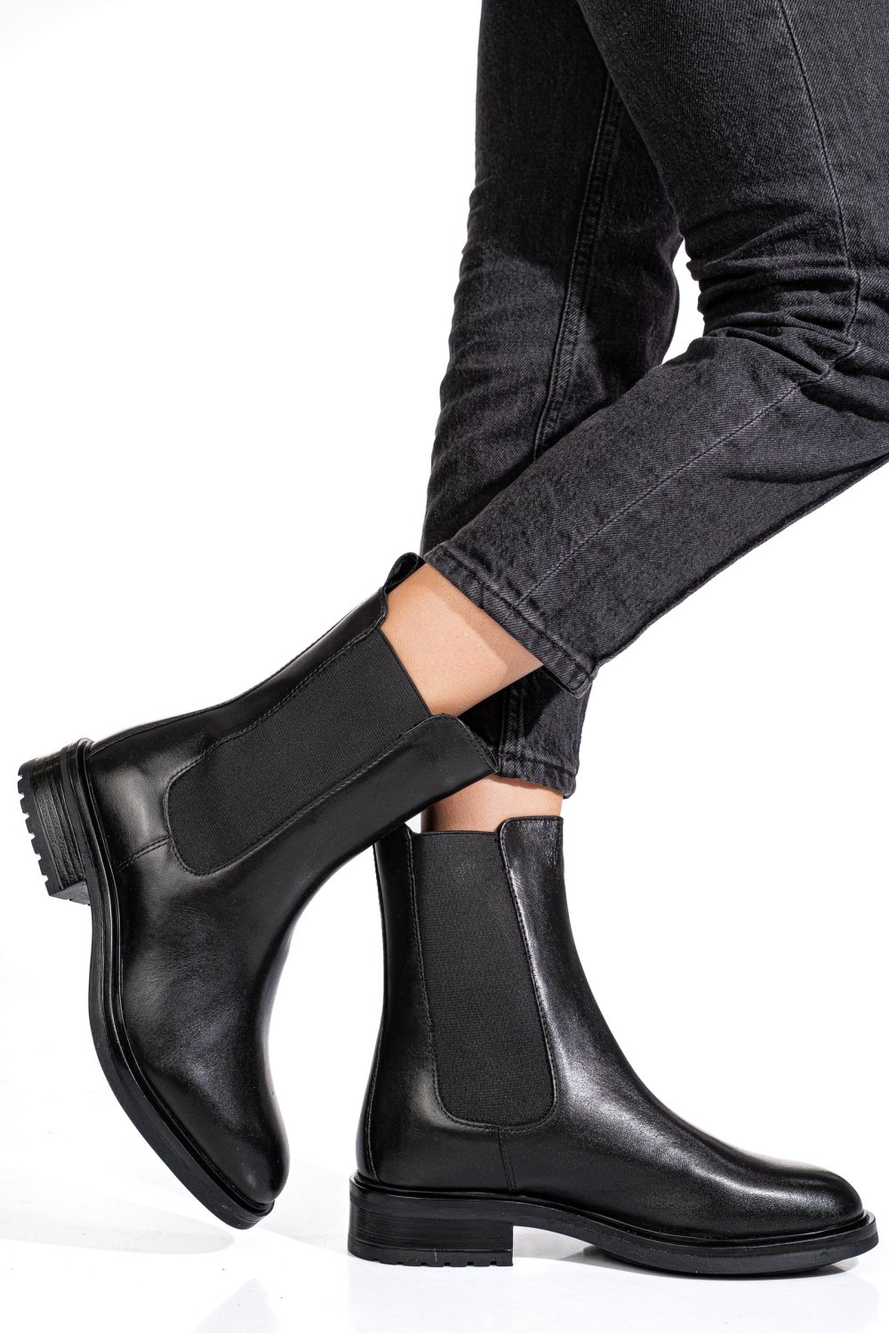 Fekete természetes bőr bakancs ws7hh66h07