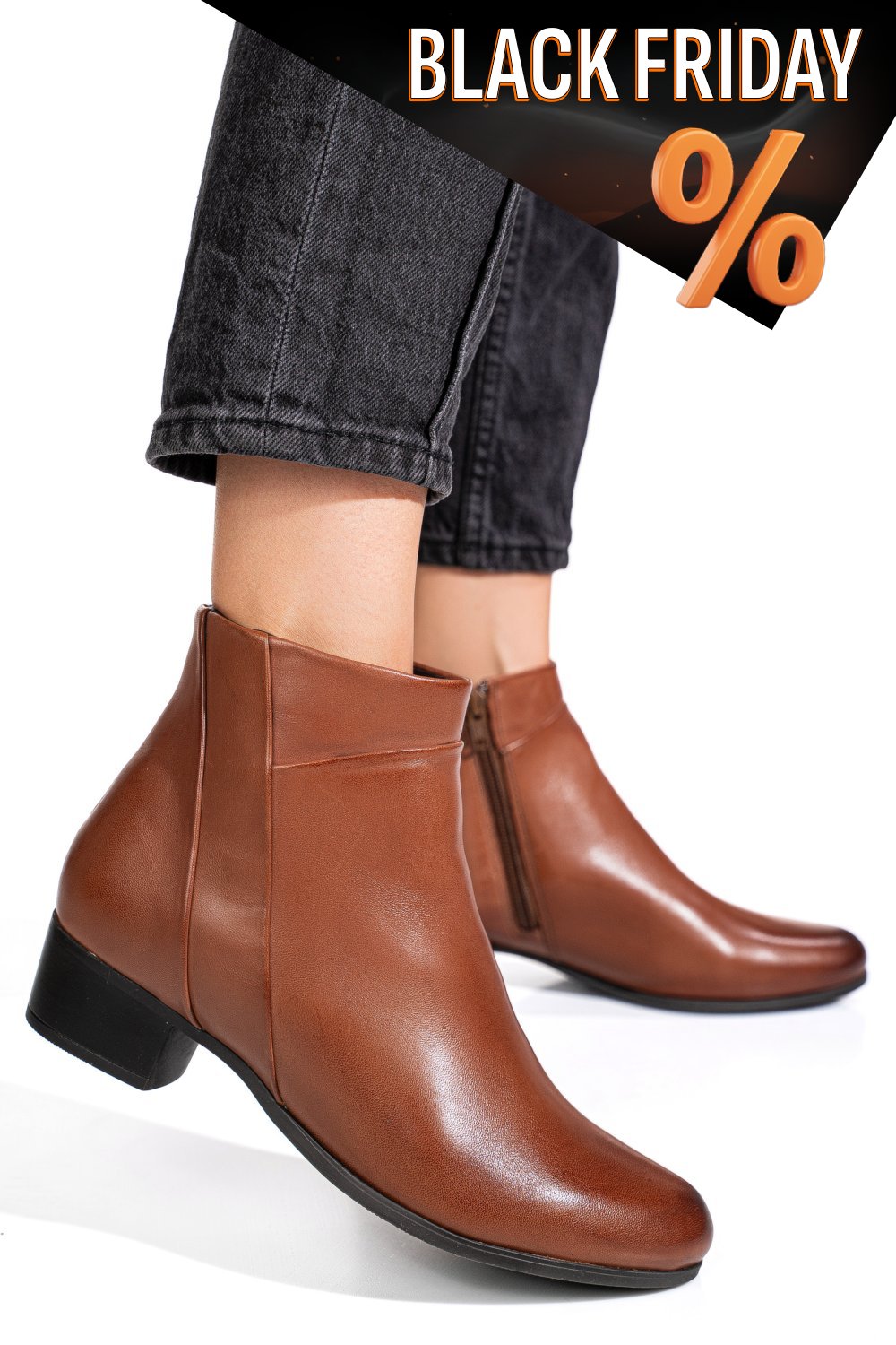 Barna természetes bőr bakancs ws7hh-269h10