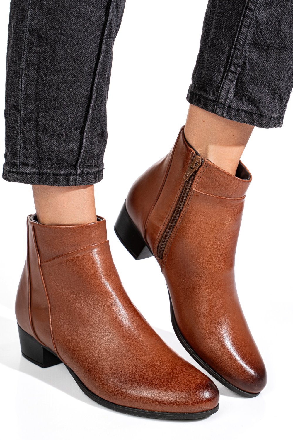 Barna természetes bőr bakancs ws7hh-269h10