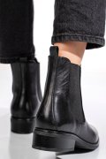 Fekete természetes bőr bakancs ws7hh-272h02