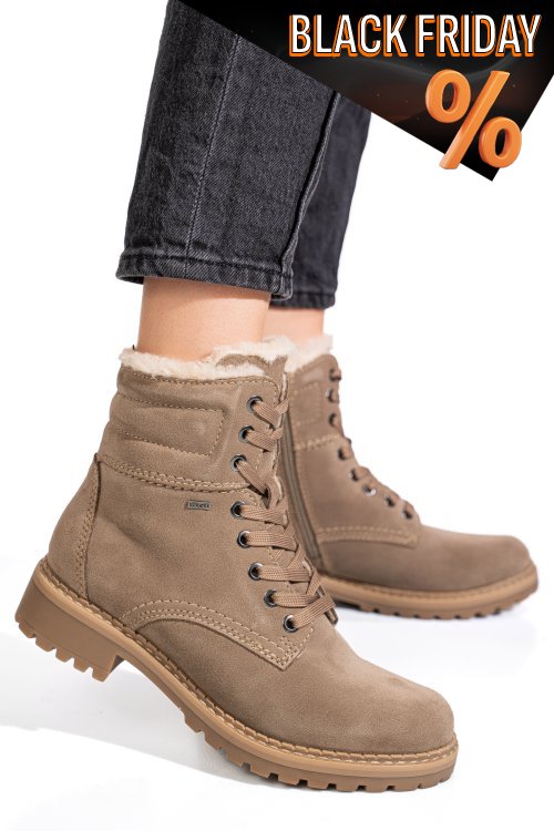 Bézs fordított bőr bakancs ws7hh-022h45