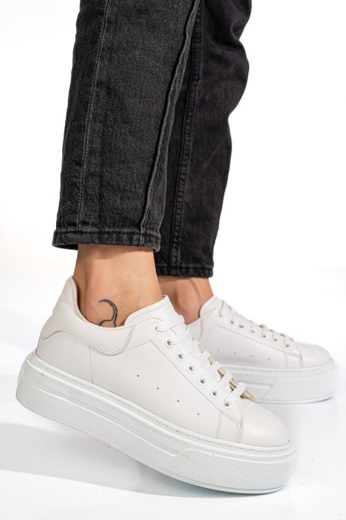 Fehér természetes bőr sport cipők 4s7h84