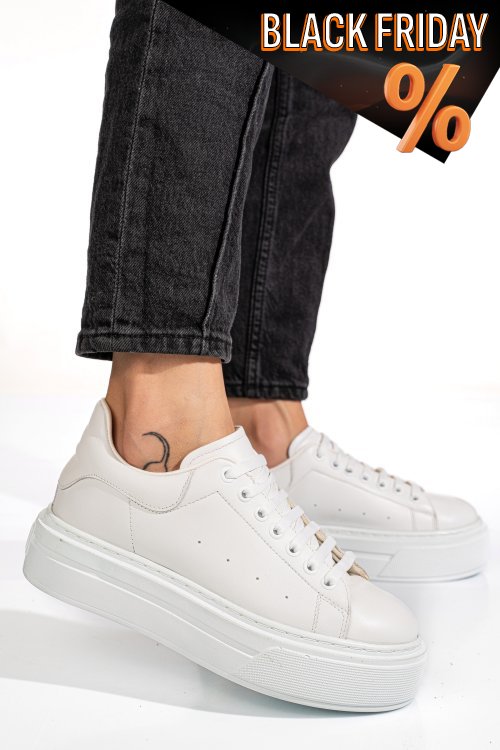 Fehér természetes bőr sport cipők 4s7h84