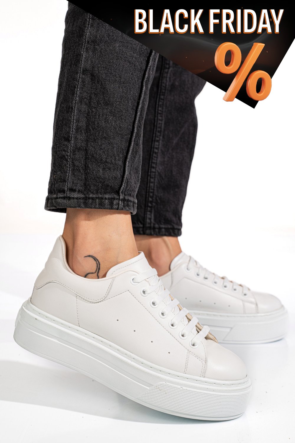 Fehér természetes bőr sport cipők 4s7h84