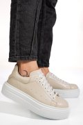 Bézs természetes bőr sport cipők 4s7h84