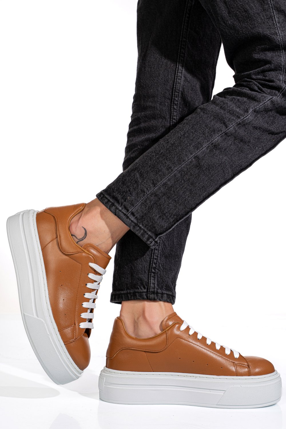 Barna természetes bőr sport cipők 4s7h84