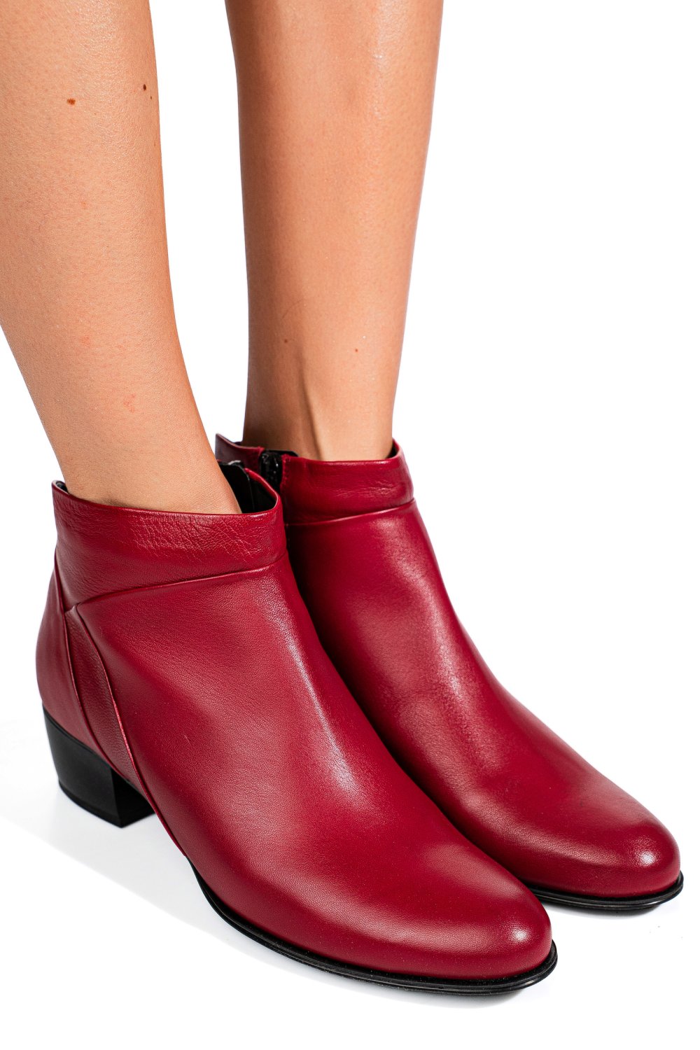 Piros természetes bőr bakancs 5s7h0132045