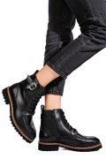 Fekete természetes bőr bakancs vs7hb25-4205