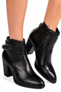 Fekete természetes bőr bokacsizma 5s7h0132018