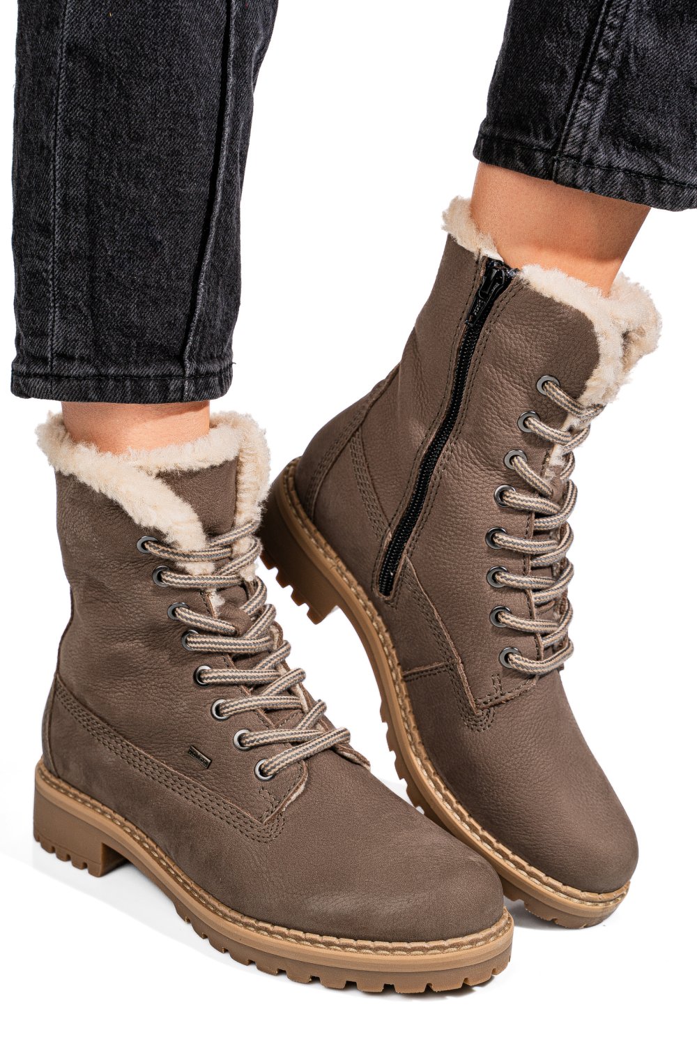 Barna természetes bőr bakancs ws7hh022h41