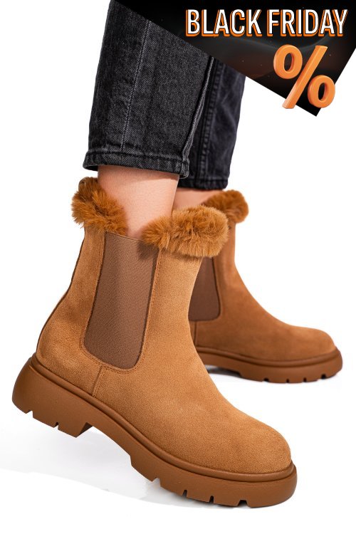 Barna fordított bőr bakancs is7h443