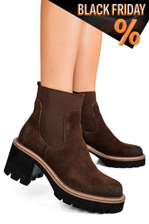 Barna fordított bőr bakancs 1s7h3115