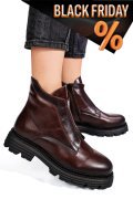 Barna természetes bőr bakancs 4s7h23