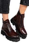 Barna természetes bőr bakancs 4s7h23