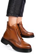 Barna természetes bőr bakancs 4s7h23