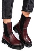 Bordó természetes bőr bakancs 4s7h21