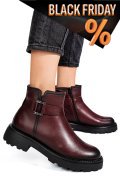 Bordó természetes bőr bakancs 4s7h34