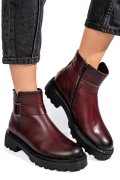 Bordó természetes bőr bakancs 4s7h34