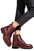 Bordó természetes bőr bakancs 1s7h3025